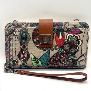 Sakroots Large Smartphone Wristlet Crossbody 🦉 Owl Print like New